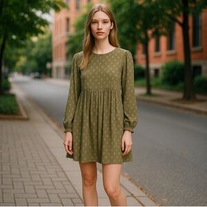 NWT BP Nordstrom Olive Branch Daisy Dot Dress Size Small